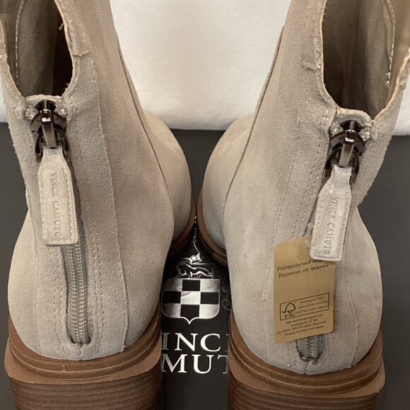 Sz.9W Vince Camuto Water-Repellent Suede Mid-Shaft Boots -Kortimy Almond - Picture 6 of 14